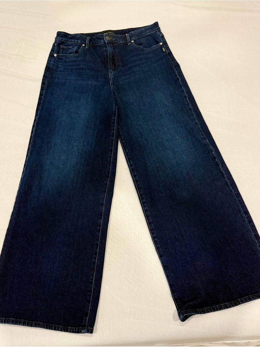 Silver Jeans Isbister High Rise Wide-Leg Flare Jeans in Dark Indigo